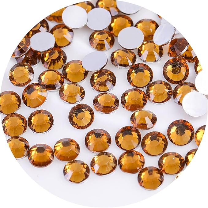4500 Pcs SS12 3mm Flatback Rhinestones for Nails Art Crafts Glitter Round Gems Coffees DIY Clothes Shoes（Coffee Yellow)