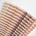 White French Tips Press on Nails Pack,Short Almond Fake Nails Press ons in 9 Different Base Color,Full Cover Stick on Nails for Women Manicure,12 Sizes | Reusable | Glue Tabs | Easy Apply | 216Pcs