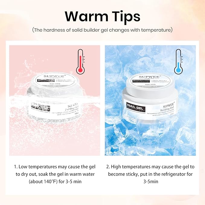 3D Nail Gel Solid Builder Gel for Nail 30g Clear Extension Non Stick Hand Sculpting Gel Hard Gel for Nail Carving Modeling Nail Art Soak Off Manicure DIY at Home