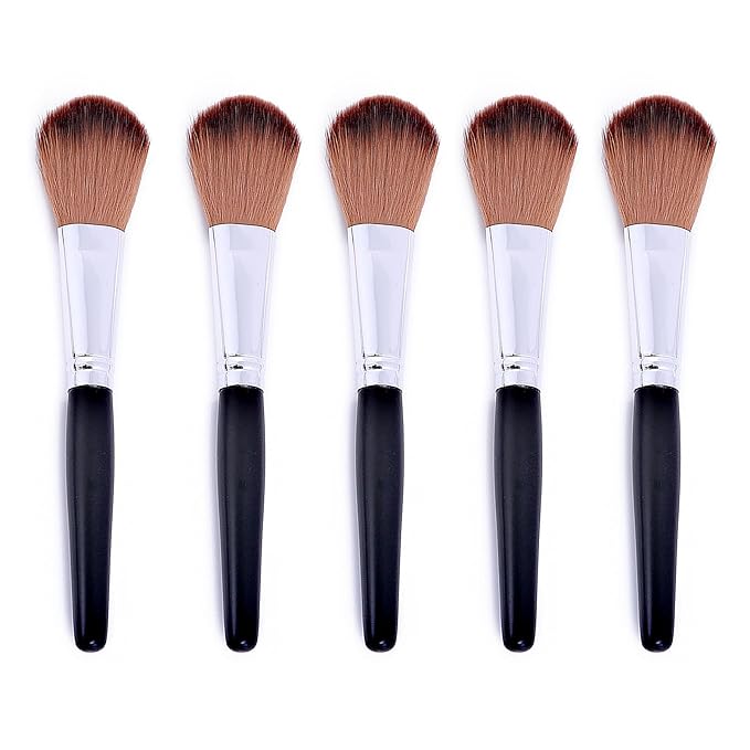 DANNEASY 5pcs Nail Dust Brush Acrylic Nail Brush Cleaner Nail Brushes for Cleaning Dust Nail Clean Up Brush Dip Powder Brush for Makeup Blush Manicure Brush - Black
