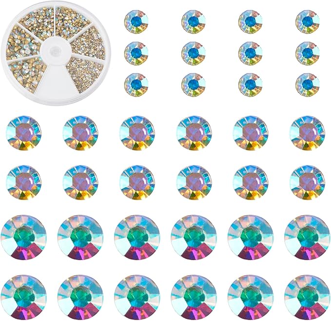 Craftdady 1782Pcs Pointed Back Glass Rhinestones 2/3/4mm Crystal AB Charms Small Crystals Gems Bulk for Nail Decorations Wedding Bouquet Jewelry Making