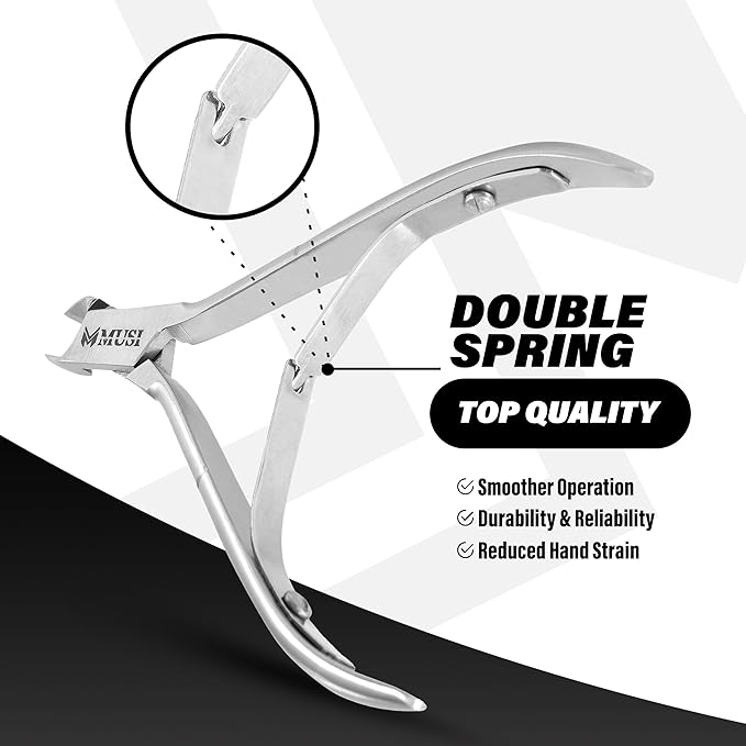 MUSI Cuticle Cutter & Nail Cutter- Durable, Stable & Super Sharp Stainless Steel, Precision Jaw Dead Skin Remover for Fingernails & Toenails, Manicure & Pedicure
