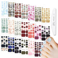 WOKOTO 20 Sheets Marble Toenail Stickers For Women, Gradient Toenail Nail Polish Strips Nails Kit With Nail File, Toe Nail Gel Polish Strips Stick On Nails Polish Stickers Full Nail Wraps For Toes