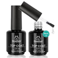 Beetles Top Coat Gel Nail Polish Set – 2Pcs 15ml No Wipe Gel Top Coat, Long-Lasting High Gloss Finish, Clear Nail Polish Soak Off UV/LED Nail for DIY & Professional Manicure
