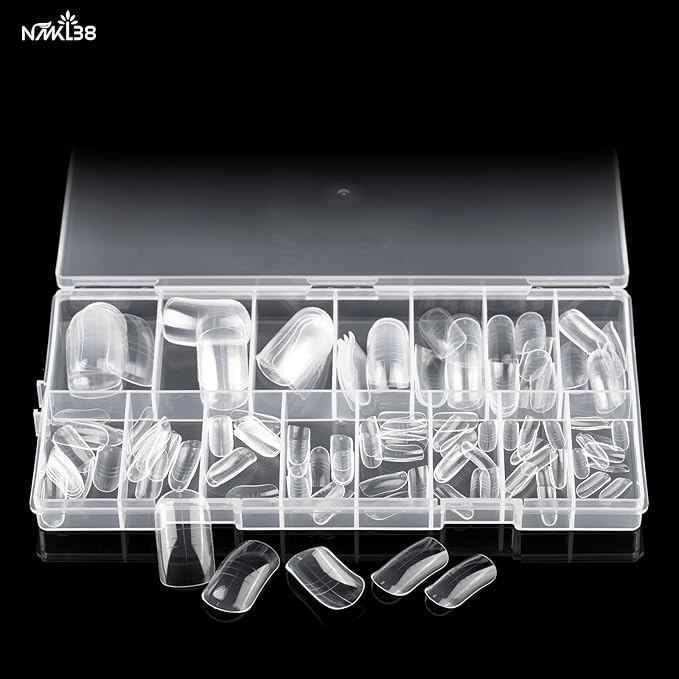 NMKL38 150PCS Dual Nail Forms 12 Sizes Extension Poly Nail Gel Full Cover Nail Molds With Scale Nail Art Design for Salon DIY at Home