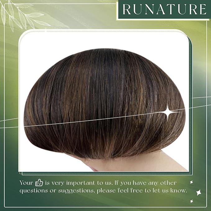 RUNATURE Nano Beads ExtensionsRemy Black Ombre Brown to Blonde Nano Hair Extensions Real Human Hair Brown 24 Inch 50 Gram