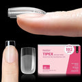 Beetles Tipex Instant Apex Nail Tips,Square Short Pre-Building & Pre-Etched Thicker Acrylic Nails Strong Full Cover False Nail Extension Press-on Nails,192 Pcs 16 Sizes