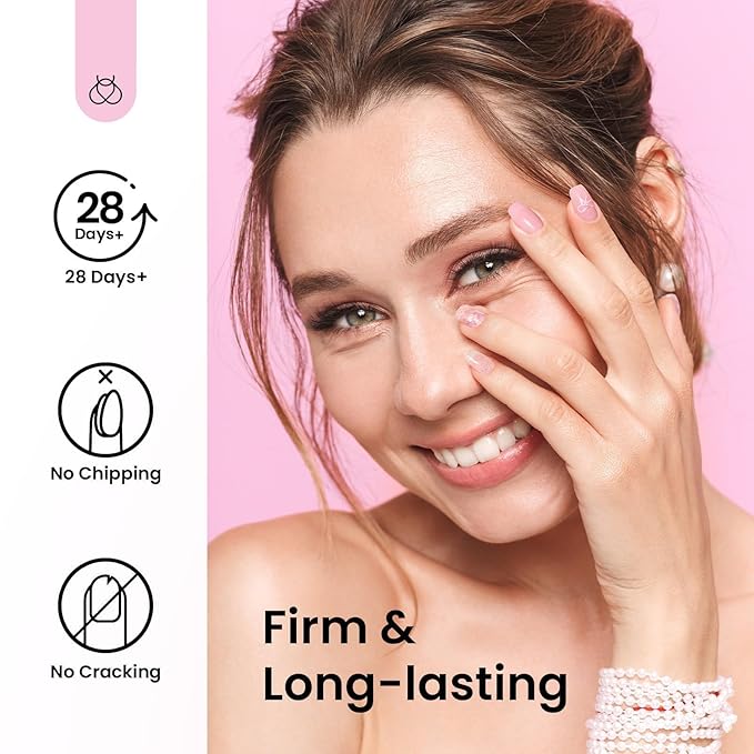 Beetles Poly Nail Gel Kit - 6 Colors (Rose Love) - Nude Pink Glitter - DIY Home Salon Gift for Women Girls