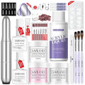 SAVILAND Acrylic Nail Kit with Drill: 15g White Pink Clear Acrylic Powder and Liquid, 100 Nail Forms, Brushes, Primer, Top Gel, Extension Tools Kit for Beginners Home DIY & Salon Use