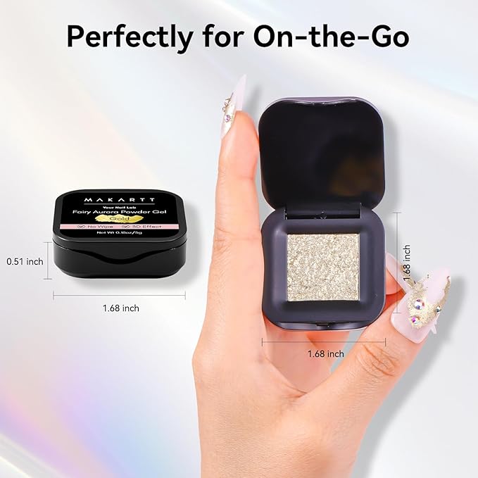 Makartt 3D Sculpting Gel for Nail Art: No Wipe UV Texture Gel, 5g Gold Fairy Aurora Powder Glitter Mud for Nails & Charms