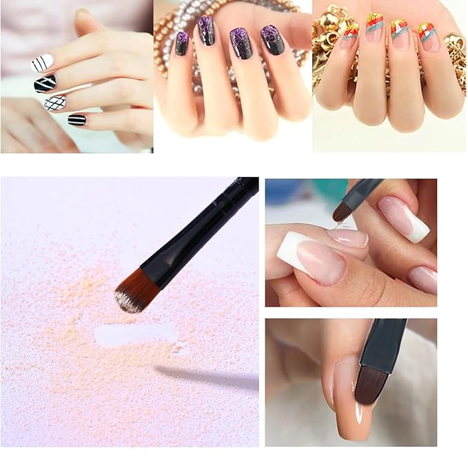 WOKOTO 20 PCS Nail Art Brushes Set For UV Gel polish Applying Black Acrylic Nail Brushes For Women's Acrylic Nails Round Tip Nail Acrylic Brushes For Nail Designs Painting Body Art Pens Brushes