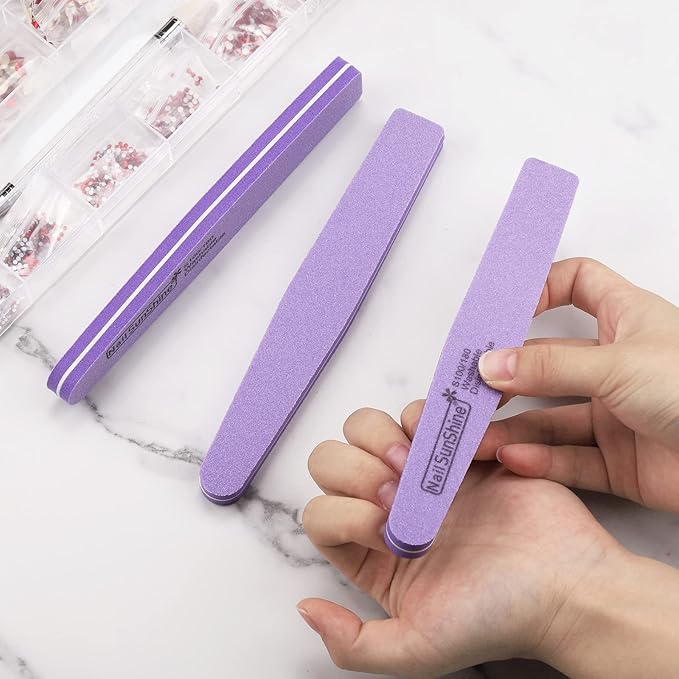 35 Count Nail Files and Buffers 100/180 Grit, Double Sided Emery Boards Sponge Nail Files for Acrylic Nails