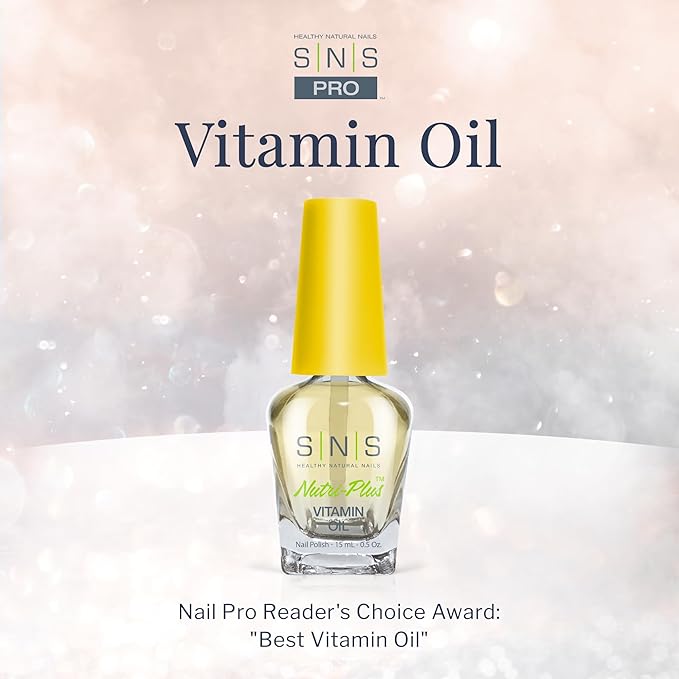 SNS Nail Polish for Nail Dip Powder, Vitamin Oil - Natural Formula that Supports Stronger & Healthier Nails - Lightly Scented Citrus Formula for Nails & Cuticles - No UV Lamp Required - 0.5 fl. oz.