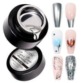MIZHSE Metallic Silver Gel Polish, Chrome Gel Polish Mirror Painting Drawing Gel for Nail Art Glossy Mirror Effect Soak Off U V LED Gel for Nail Salon Home DIY Manicure