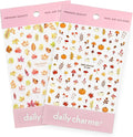 Daily Charme Fall Leaves Cottagecore Self-Adhesive Fall Nail Art Sticker Bundle Autumn Nail Decals Supplies Cute for Women Thanksgiving Day Nail Art Decorations Home DIY