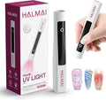 Handheld UV Nail Lamp for Gel Polish,Portable Mini Red Light with LED,Cordless Rechargeable USB Dryer,at-Home Manicure Salon Tool with Fingernail Curing,Nail Stamping & Cat Eye Magnet (White)