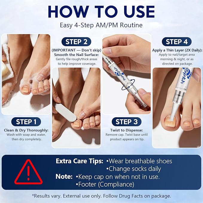 Extra Strength Nail Fungus Repair Pen (OTC Maximum Strength), 25% Undecylenic Acid + Aloe & Vitamin E, For Thick Yellow Discolored Nails, 24 mL (0.81 fl oz) Total, 8-Pack,Designed in USA