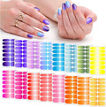 SILPECWEE 16 Sheets Nail Polish Stickers Nail Wraps for Women Gradient Color Gel Nail Stickers Self Adhesive Nail Polish Strips Fingernail Sticker with Nail File (Light Color Style)
