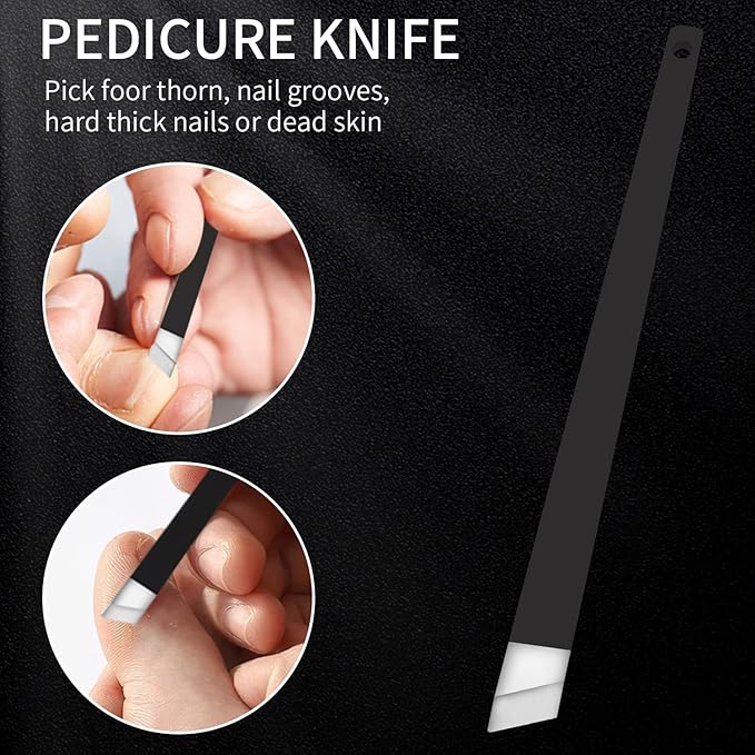BLESWIN Podiatrist Toenail Clippers Professional, Super Sharp Toe Nail Clippers for Thick Toenail for Seniors or Ingrown Nail, Heavy Duty Toe Nail Nipper with Pedicure Knife