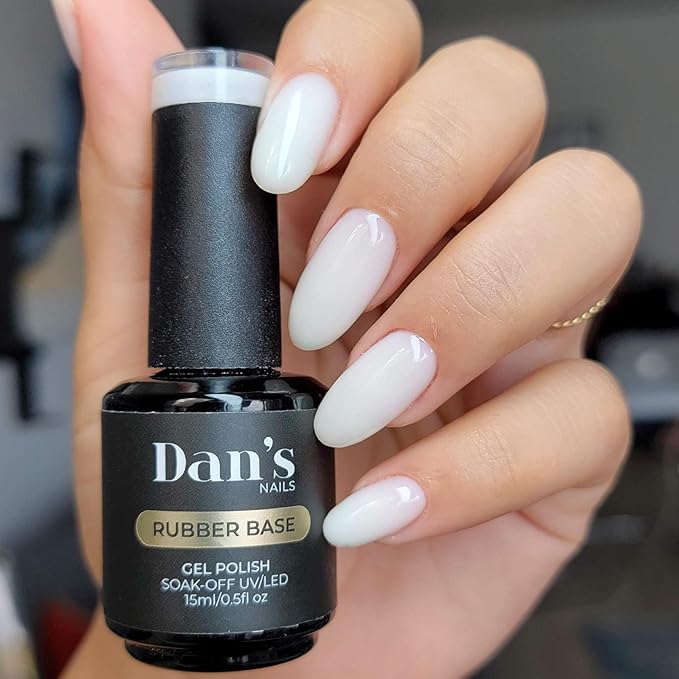 Dan's Nails Milky White Rubber Base Gel Coat | Soak off UV/LED Lamp for Professional Russian Manicure