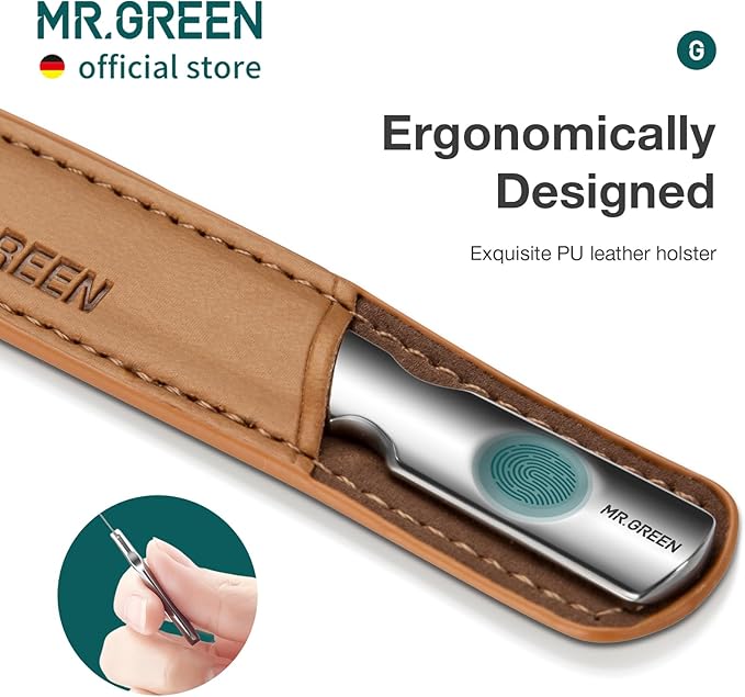 MR.GREEN Double Sided Nail Files Stainless Steel Manicure Pedicure Grooming for Professional Finger Toe Nail Care Tools (Long)