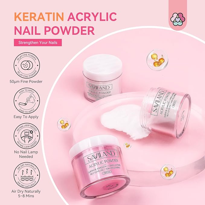 SAVILAND Acrylic Nail Kit with Drill with 2024 Nail Primer No Lift