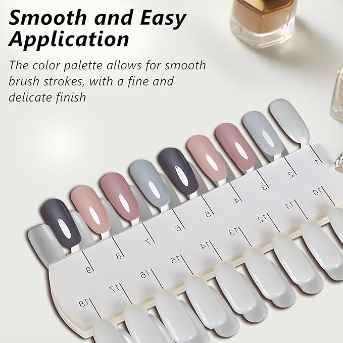 2 Sets 72 Tips Double Layer Nail Color Display Card Nail Polish Practice Training Display Palette Paint Practice Color Chart Swatches