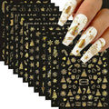 12 Sheets Christmas Nail Art Stickers Holographic Christmas Nail Stickers Gold Xmas Tree Candy Bow Snowflake Elk Nail Decals 3D Self Adhesive Nail Art Supplies for Women Girls