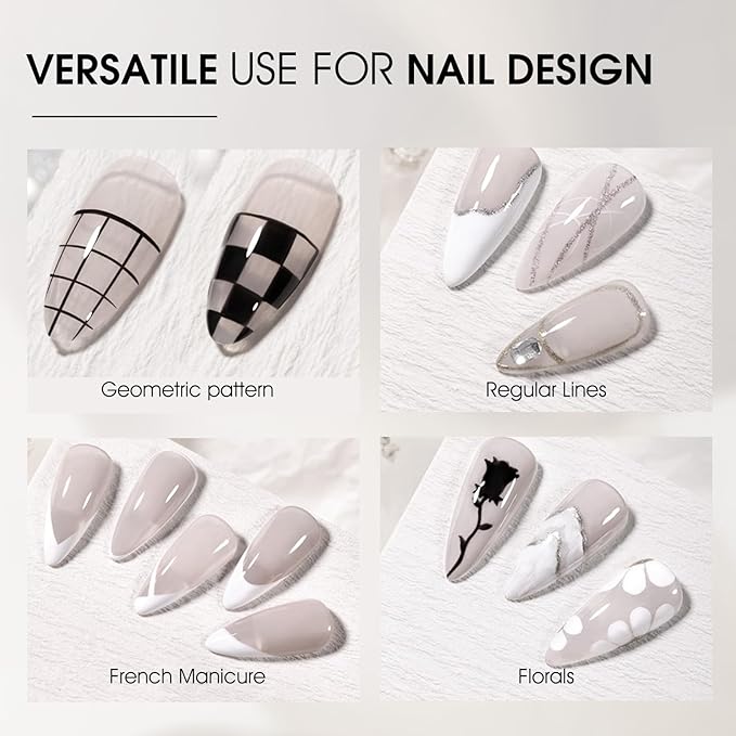 VENALISA Liner Gel Nail Polish 8ML 1 Pcs Silver Gel Polish For French Tip With Thin Brush Nail Art Swirls Nail Design Soak Off UV DIY at Home Manicure Salon