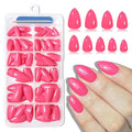 120pc Hot Pink Almond Press on Nails Short Fake Nails Press ons for Women Acrylic Nails Press on Nails&Glue Tabs, Short Pink Press on Nails Almond False Nail Stick on Artificial Fingernail
