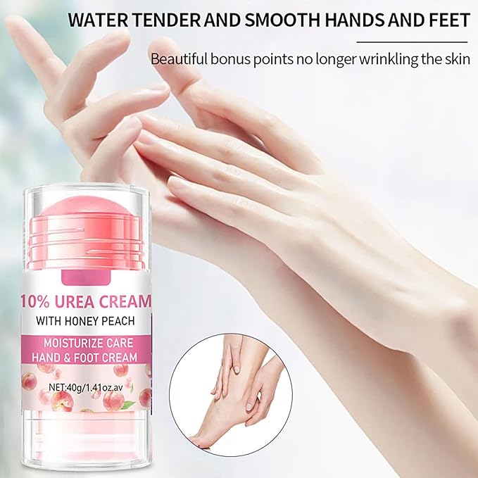 Hydrating and Anti-Cracking Foot Cream, Hand and Foot Stick Peach with Honey Hydrates and Repairs Dry Cracked Feet Moisturizer Balm for Smoothing and Soft Skin for Women and Men 1.41Oz