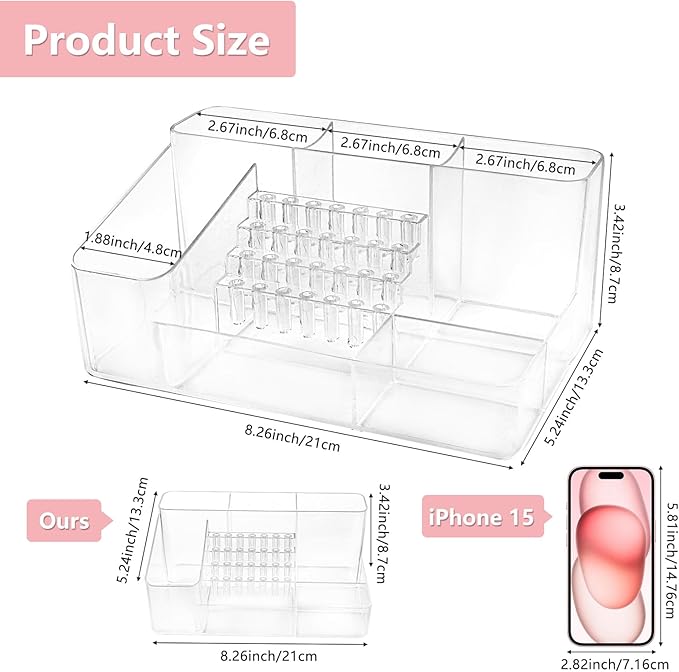 Nail Drill Holder & 28 Holes Nail Drill Bits Holder, Transparent Acrylic Nail Drill Machine Storage Box, Professional Nail Drill Organizer Case for Manicure tools