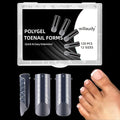 120Pcs 12 Sizes Polygel Toenail Forms for Extention Long Square Toes Dual Forms for Polygel Acrylic Nail Forms for Builder Gel Reusable Toe Nail Tips Mold