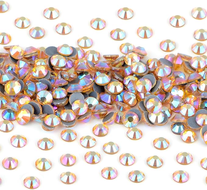 NCB 1440pcs Hotfix Rhinestones Bulk, Clear Rhinestones for Crafts Clothes, Hotfix Crystals DIY Decoration (Topaz AB, SS20 4.8mm)