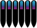 Mont Bleu Rainbow Crystal Nail File in Black Pouch - Small/Purse Size - Czech Tempered Glass - Handmade in Bohemia (Czech Republic)