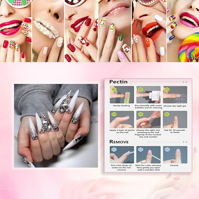 xl White Press on Nails Long Almond Tip Nails Press Ons Full Diamond Design False Nails Full Cover Acrylic Fake Nails Gift for Wemons 24pcs