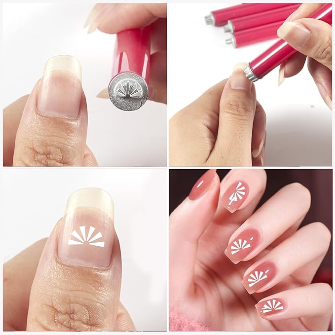 6 Pieces Nail Art Stamp Pen Set Butterfly Flower Heart-Shaped Design Nail Stamping Pens Nail Stamp Tools Nail Art Stamps for Women Stamps for Ink Pads and Flat Surfaces