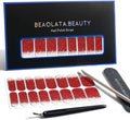 Nail Polish Strips, 32PCS Salon Quality Wraps, Long Lasting Gel Nail Stickers for Women Easy Apply& Remove (Molten Heartbeat Red)