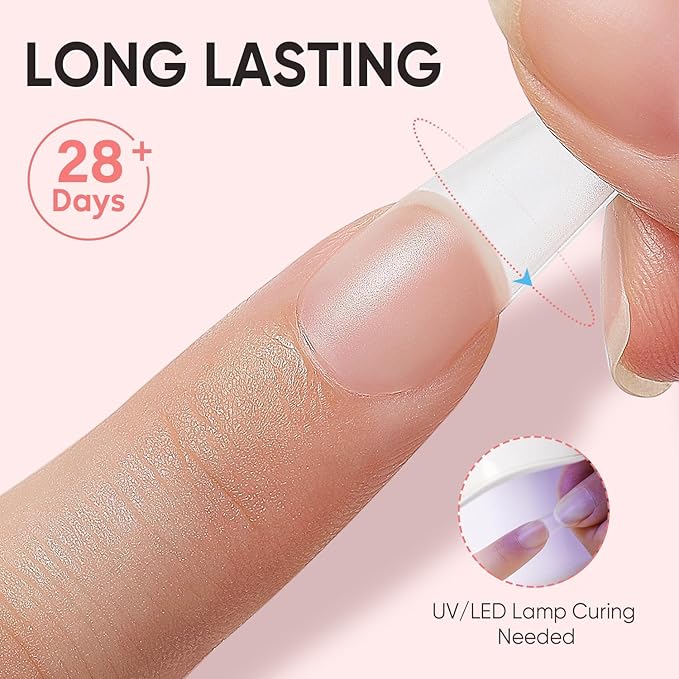 Nicedeco Hema Free Nail Glue Gel for Acrylic Nails 15ML, Cruelty Free, Vegan, Long-Lasting 6 in 1 Brush On Glue for False Nails Tips Led Lamp Required