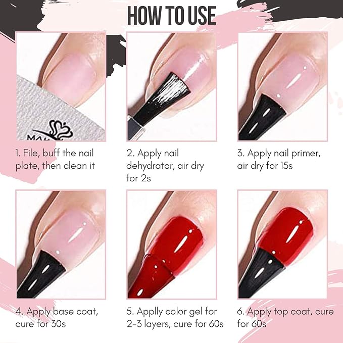 Makartt Poly Nail Extension Gel 50ML Nude Color A Siesta Bundle with Nail Dehydrator and Nail Primer Set Nail Bonder for Nail Prepping