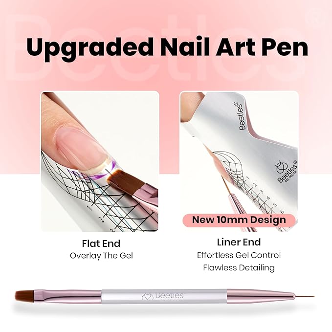 Beetles Builder Gel for Nails, 60g Large Capacity 9 in 1 Sculpture Hard Gel with Dual Nail Pen Forms for Nail Extension & Building Strengthener for Salon Pros Women, UV LED Lamp Needed