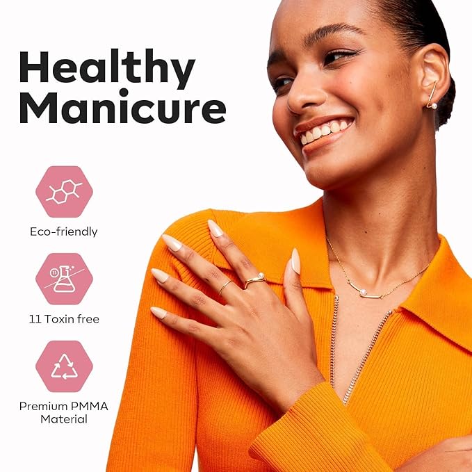 modelones X Nail Gel Kit, Upgrade 15Sizes Pre-shaped Gel Nail Tips Short Almond Shape, 9-in-One Glue Prep Dehydrator & Portable Led Lamp, 510Pcs Press On Extension Kit Gift for Women
