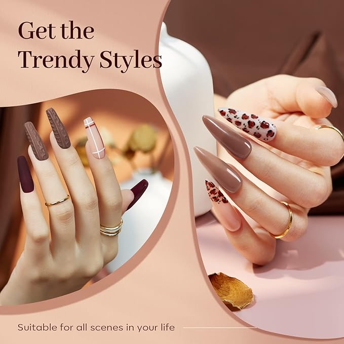 Modelones Poly Nail Gel, 6 Colors Nude Skin Tones Pink Neutral Brown Collection Poly Extension Gel Set Builder Manicure DIY Design Nail Art Home Salon Beauty Gift
