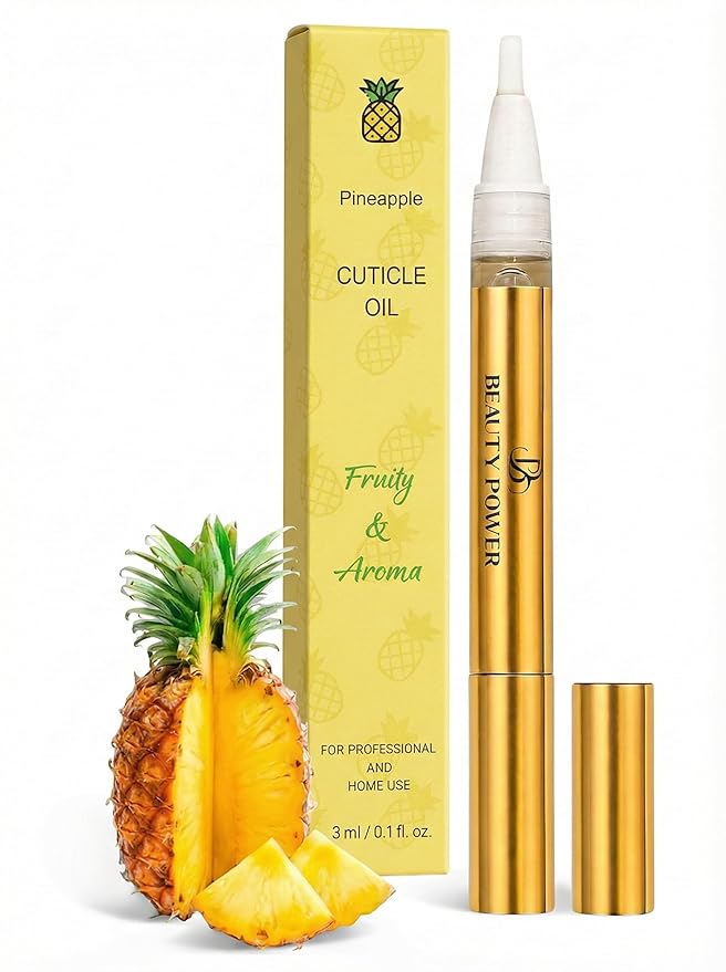 Nail Oil Cuticle Pen - Pineapple - Nail Strengthener & Growth Serum with Vitamin A, D, E, B5, Grapeseed & Natural Oils - Repair for Brittle, Peeling, Thin Nails - Valentine's Gift Idea