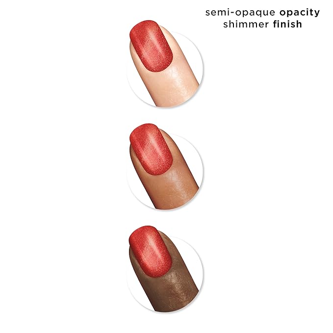 Sally Hansen Miracle Gel, Jolly Holly, Long Lasting, Gel-Like Formula, No UV Lamp Needed, Semi Opaque, Shimmery Red Nail Polish