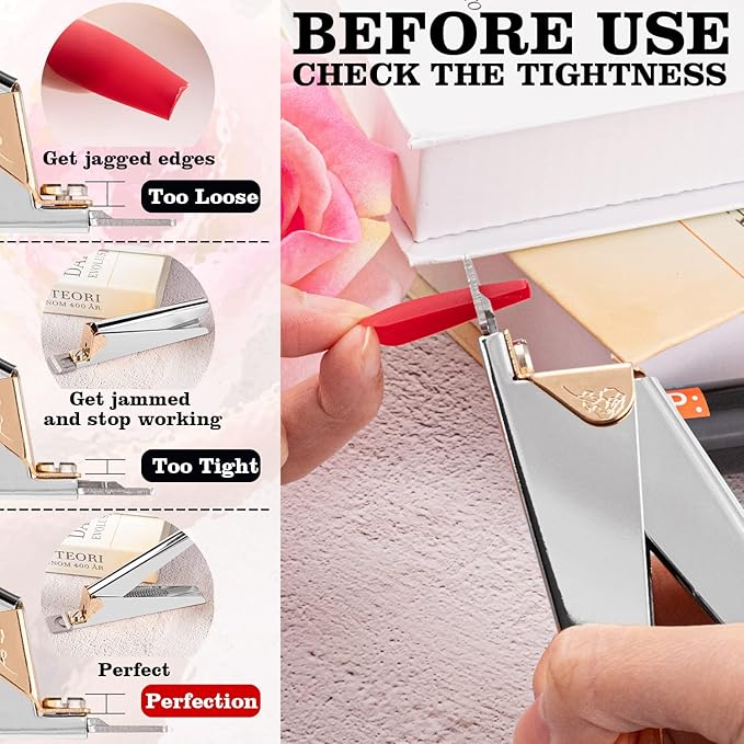 Belleboost Silver Premium Adjustable Nail Clippers for Acrylic Nails, Professional Stainless Steel Fake False Nail Tip Clipper Cutter Trimmer, Sharp Blade Manicure Tool for Salon Home DIY Nail Art