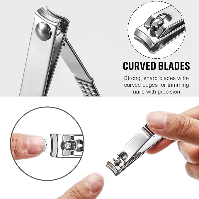 Nail Clipper Set Men Women Professional Stainless Steel Manicure Pedicure Set 16 Pcs Toe Finger Nail Clippers Kit with Portable Travel Case Personal Care Men Grooming Kit for Husband Family