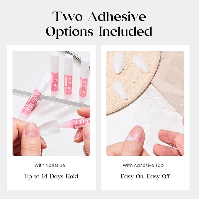 Beetles Natural Milky White Press On, Short Squoval Press On Nails, Soft Nail Gel Nail Kit with Fast-Dry Nail Glue & Adhesive Tabs, 32pcs 16 Sizes, Girls Stick On Nails for Women
