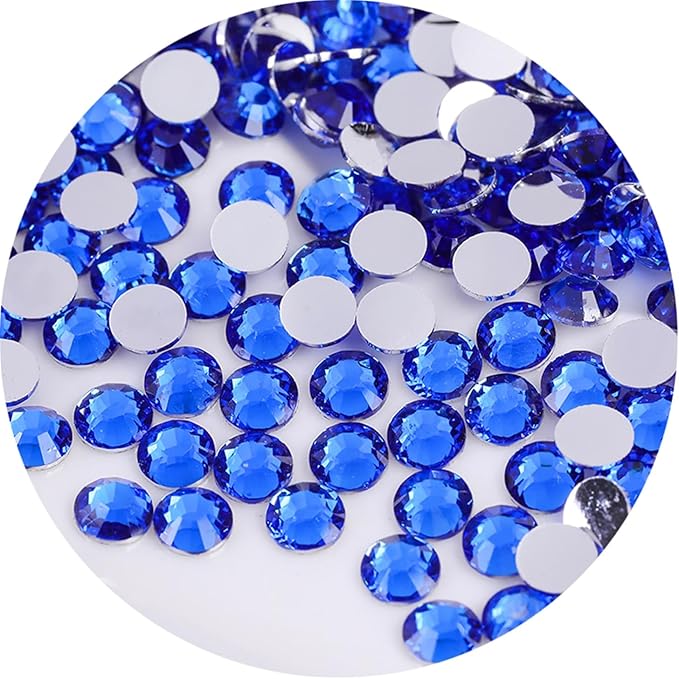 1440 Pcs SS20 5mm Flatback Rhinestones for Nails Art Crafts Glitter Round Gems Crystals DIY Clothes Shoes（Sapphire)