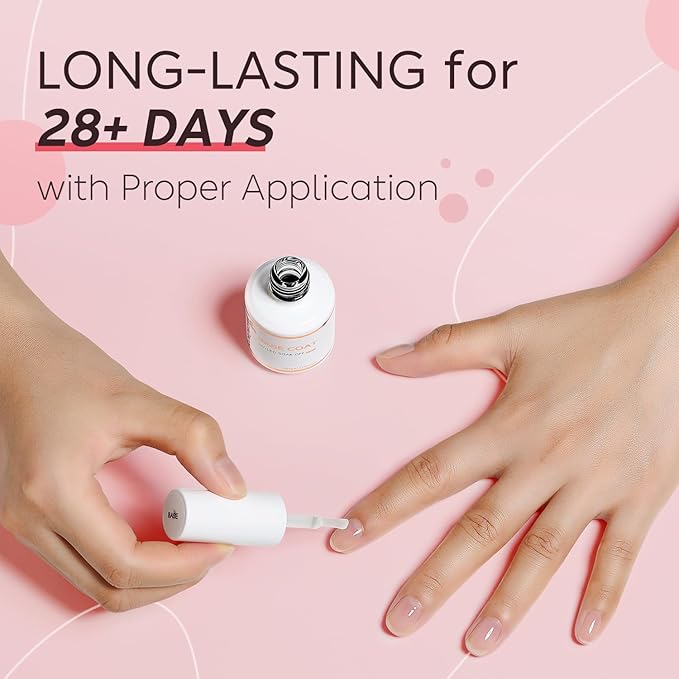 Nicedeco Gel Nail Polish Base Coat 15ml Soak Off Hema Free Long-Lasting DIY Home and Nail Salon